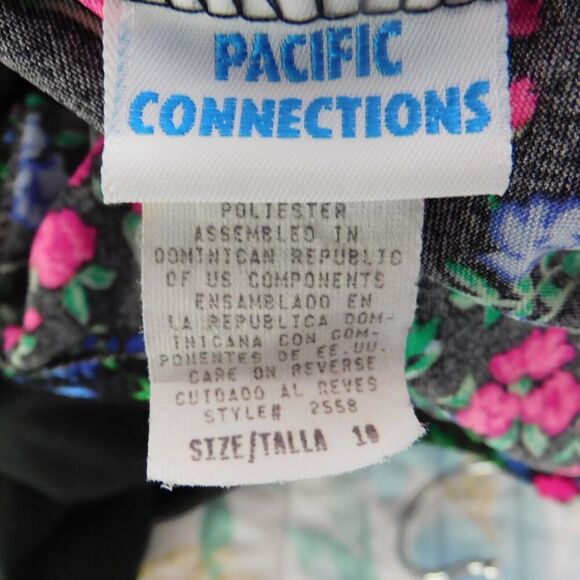 Vintage 80s Pacific Connections One Pc Swimsuit shorts Floral Print Size 6 - Picture 3 of 5